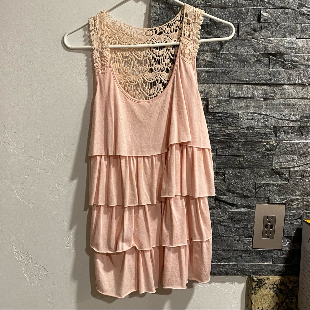 Pink layered tank top
